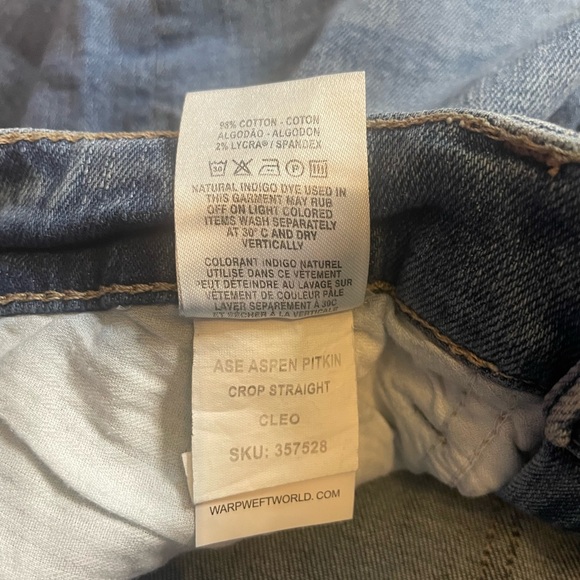 Warp + Weft - Aspen Pitkin Crop Straight Jeans - Size 8/29 - Picture 8 of 11